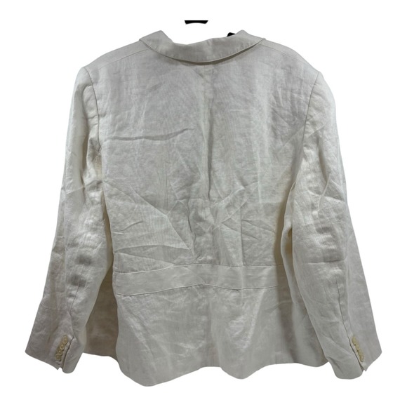 Lauren Ralph Lauren Off White Linen Blazer Jacket Womens Sz 20W Single Breasted - Picture 10 of 11